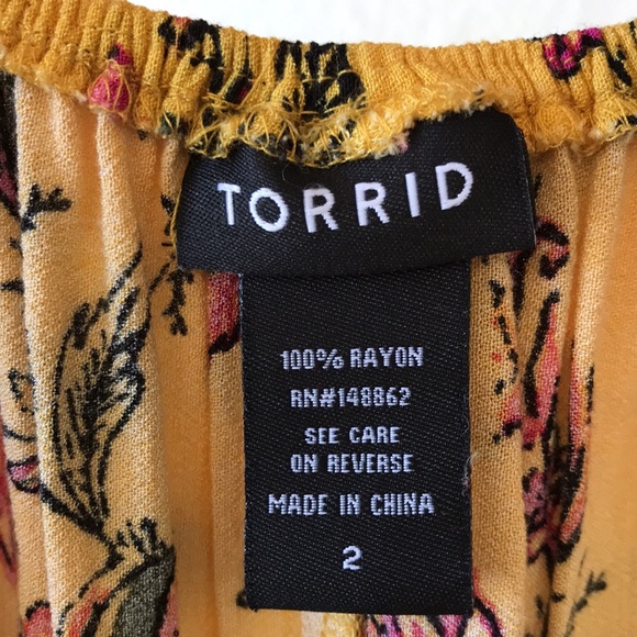 Torrid Off-the-Shoulder Floral Blouse with Ruffle - Picture 4 of 9